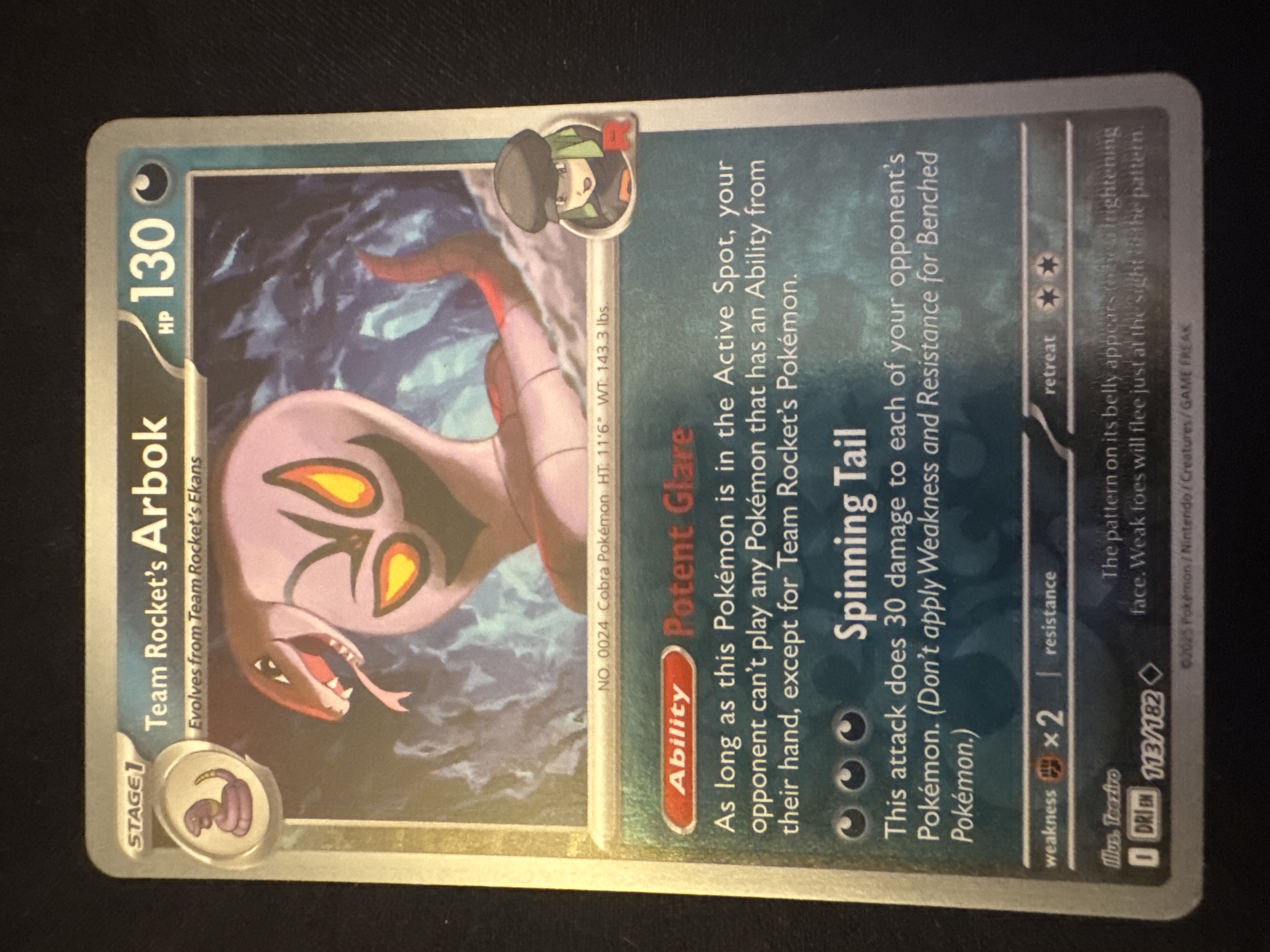 Team Rocket's Arbok from Destined Rivals